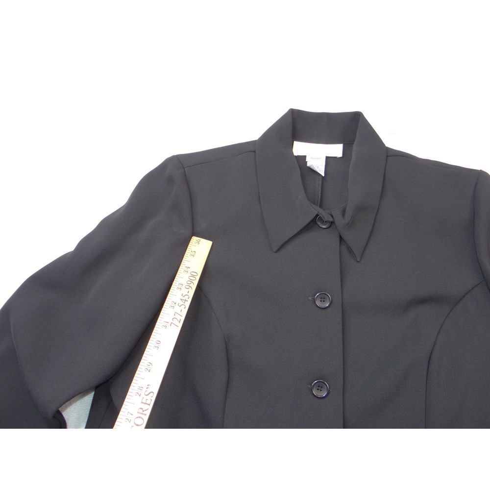 Allison Woods Womens Black Button Front Blazer Jacket Plus Size 16W - Picture 5 of 5